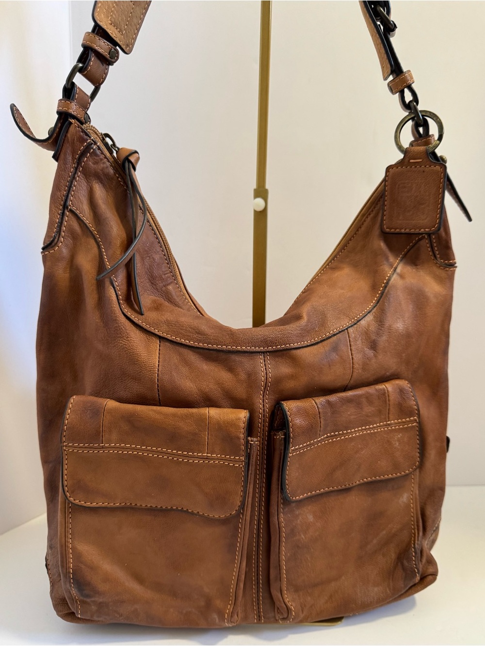 Ellington hobo bag distressed faux leather
